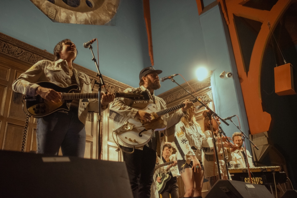 Cosmic Guilt found their aesthetic match in the altar of First Unitarian Church